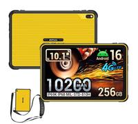 RugKing Pad 2 Pro Tablet Rugerizada Android 16, 10,1 Pulgadas 90Hz, Rugged Tablet 10200mAh, 16GB+256GB/2TB, Cámara 48MP, IP68 Estanca, Ranura 3 Tarjetas, Doble SIM 4G/5G WiFi/GPS/OTG/NFC,Amarillo
