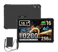 RugKing Pad 2 Pro Tablet Rugerizada Android 16, 10,1 Pulgadas 90Hz, Rugged Tablet 10200mAh, 16GB+256GB/2TB, Cámara 48MP, IP68 Estanca, Ranura 3 Tarjetas, Doble SIM 4G/5G WiFi/GPS/OTG/NFC,Negro