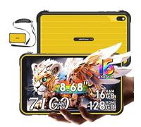 RugKing Pad Pro 4G Tablet Rugerizada Android 16, 16GB+128GB/TF 2TB Rugged Tablet con bandolera, 8,68 pulgadas 90Hz, 7100mAh, 16MP, IP68/IP69K Estanca, 4G Dual SIM/eSIM/5G WiFi/ GPS/OTG/NFC, Amarillo