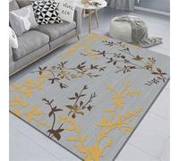 RUGMRZ Alfombra Acolchada 160X230Cm Alfombrilla Fregadero Cocina 34 Gris Dormitorio del Hogar Sala De Estar Flores Al Lado La Cama Simple para Bebes Cuarto