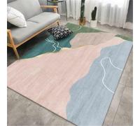 RUGMRZ Alfombra Actividades Bebe Arte Abstracto Antideslizante Lavable Rosa Suelo Multicolor De Juegos para Niños Alfombras Coche 100X100CM