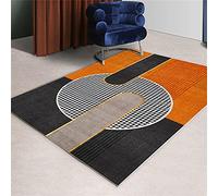 RUGMRZ Alfombra Comedor Alfombra Vestidor Alfombra de área Naranja Negro Color Mateo Geométrico Modelo Alfombra, Peluinesa, Resistente al Desgaste y No Desvanecimiento 180x230cm Alfombra Gaming