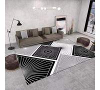 RUGMRZ Alfombra Comedor Geometría Simple Moderna, abstracción Antideslizante y decoración Lavable Grande Blanco Gamer Pequeña Dormitorio The Home Déco Alfombras De Habitacion Infantil140x200CM