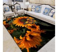 RUGMRZ Alfombra Cuarto 200X200Cm Alfombras Pelo Corto Salon 25 Amarillo Dormitorio del Hogar Sala De Estar Flores Al Lado La Cama Simple Manta Juegos Bebe Pequeña