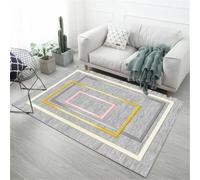 RUGMRZ Alfombra De Juegos Niños Geometría Antideslizante Minimalista Moderna Infantil Impermeable Gris para Habitacion Alfombras 50X80CM