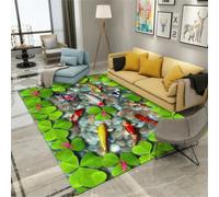 RUGMRZ Alfombra De Lavable Salon 300x400CM Pelo Corto Verde Antideslizante para Alfombras Grandes Baratas Alfonbras InfantilEl patrón Hojas l