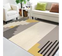 RUGMRZ Alfombra Dormitorio Geometría Simple Moderna, abstracción Antideslizante y decoración Lavable Grande Infantil Gris Cama Habiracion Alfombras Pelo Corto Decoracion Habitacion Matrimonio Alfombr