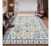 RUGMRZ Alfombra Dormitorio Juvenil Azul 3 200x250cm,Alfombras Grandes A Medida,Estampado Floral Vintage para Sala,Comedor,Oficina