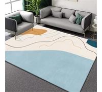 RUGMRZ Alfombra Dormitorio Juvenil Suelo Bebe Pelo Corto 100x160CM BLU Salon alfombras Moderna y Minimalista en Color Beige. Casa