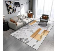 RUGMRZ Alfombra Dormitorios Geometría Simple Moderna, abstracción Antideslizante y decoración Lavable Alfombras Lavables Infantiles Negro Despacho Salon Baratas Decoracion Habitacion Matrimonio Bebes