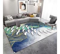 RUGMRZ Alfombra Entrada Casa Exterior Geometría Abstracta Lavable Antideslizante Sala De Estar del Dormitorio Moda Niños Verde Suave Infantil Impermeable 120X160CM