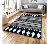 RUGMRZ Alfombra Exterior Terraza Impermeable 180x250CM Decorar Habitacion Negro Dormitorio Juvenil Casa Alfombras De Juegos para Bebes BaratasEl Empalme Formas geométricas es se