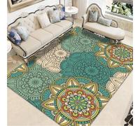 RUGMRZ Alfombra Grande Salon Verde Habitación 150x200CM alfombras Lavables de impresión Retro AcusticasAlfombras Dormitorio Pie Cama