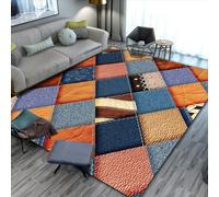 RUGMRZ Alfombra Habitación Geometría Simple Moderna, abstracción Antideslizante y decoración Lavable Alfombras Medida Azul Salon Baratas Pelo Corto para Bebes Muebles Sala De Estar del Hogar120x180CM