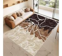 RUGMRZ Alfombra Habitacion Infantil Que Se Pueden Fregar Marrón 180x250cm Grande Rayas Retro diseñadas para dormitorios de Sala de Estar