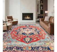 RUGMRZ Alfombra Habitación Matrimonio Personalizadas 80x160cm,Felpudo Casa Rojo,Estilo Persa para Vestidor,Salon,Entrada