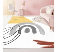 RUGMRZ Alfombra Habitacion Niña Arte Abstracto Antideslizante Lavable Multicolor Actividades para Bebes Blanco Alfombras Entrada Casa Infantil Grande 120X160CM
