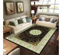 RUGMRZ Alfombra Infantil Impermeable Decoración Interior Segura Vintage Verde Alfombras Acusticas Negro Tapete Bebe Salon Lavable 120X160CM