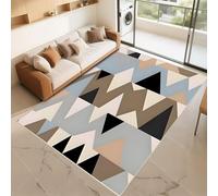 RUGMRZ Alfombra Juvenil Que Se Pueden Fregar Azul 130x180cm, Pelo Corto Patrones geométricos Modernos para pasillos de dormitorios Juveniles