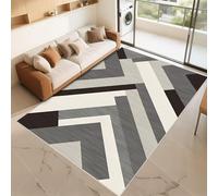 RUGMRZ Alfombra Niño Que Se Pueden Fregar Gris 200x300cm, Personalizada Grande Patrones de Rayas Modernos para oficinas Sala Estar