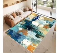 RUGMRZ Alfombra Niños Que Se Pueden Fregar Azul Y Verde 90x150cm Diseño Abstracto para el Dormitorio Juvenil de la Sala de Estar