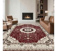 RUGMRZ Alfombra Pie de Cama A Medida 80x120cm,Felpudo Exterior Rojo,Estilo Persa para Recibidor,Entrada,Pie De Cama