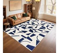 RUGMRZ Alfombra Protectora De Suelo Fácil de Limpiar 120x160cm Azul, Patrones geométricos Modernos Grises de arroz para Salas de Estar y Estudios