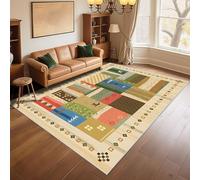 RUGMRZ Alfombra Protectora De Suelo Resistente al Desgaste 70x100cm Verde, Diseño de impresión de Estilo Nacional Amarillo para pasillos de Sala de Estar