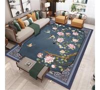RUGMRZ Alfombra Salón 130X190Cm Alfombrilla Grande 40 Azul La Sala De Estar Es Moderna Y Sencilla Las Flores del Dormitorio Son Ligeras Extravagantes. Habitación Lavable Lavadora