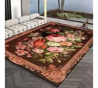 RUGMRZ Alfombra Salon Pelo Corto 80X160Cm Salón 11 Rosa El Dormitorio De La Sala Estar Lujo Ligero Junto A Cama Flores Está En Casa. Cuarto