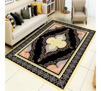 RUGMRZ Alfombra Silla Ruedas Decoración Interior Segura Vintage Perros Negro Actividades para Bebes Salon Pelo Corto 100X100CM