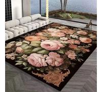 RUGMRZ Alfombra Suave 160X200Cm Pelo Corto 16 Rosa El Dormitorio De La Sala Estar Lujo Ligero Junto A Cama Flores Está En Casa. Moqueta para Suelo Alfombrilla Grande