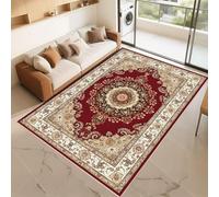 RUGMRZ Alfombras Comedor Que Se Pueden Fregar Rojo 80x150cm Felpudo Patrones Florales Retro para pasillos de Sala de Estar