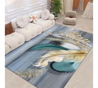 RUGMRZ alfombras de Pasillo BLU Alfombra para Bebe 100x150CM salón Decorativa Plumas Grises AcusticasAlfombras Juveniles