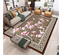 RUGMRZ Alfombras Dormitorio 150X210Cm Felpudo Entrada 44 Rosa La Sala De Estar Es Moderna Y Sencilla Las Flores del Son Ligeras Extravagantes. Cocina