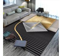 RUGMRZ Alfombras Dormitorio Modernas Geometría Simple Moderna, abstracción Antideslizante y decoración Lavable Negro Alfombra Pasillo The Home Déco Infantil Niña Moquetas180x250CM