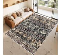 RUGMRZ Alfombras Dormitorio Que Se Pueden Fregar Gris Y Negro 120x160cm Patrones Florales Retro para pasillos de Sala de Estar