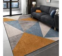 RUGMRZ alfombras habitacion Matrimonio 120x140cm Naranja, El patrón geométrico Moderno Gris y Azul se Utiliza en la Cocina de la Sala de Estar