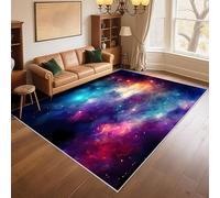 RUGMRZ Alfombras Habitacion Matrimonio Durable 160x250cm Azul Y Morado, El patrón Abstracto del Cielo Estrellado se Utiliza en el Pasillo de la Sala de Estar