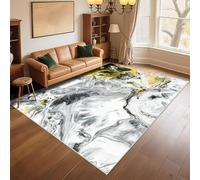 RUGMRZ Alfombras para El Salon Durable 140x200cm Gris, El patrón Abstracto Amarillo se Utiliza en el Pasillo de la Sala de Estar