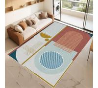 RUGMRZ Alfombras Recibidor Que Se Pueden Fregar Azul 160x200cm, Pelo Corto Patrones geométricos Modernos Grises para dormitorios Juveniles en Salas de Estar