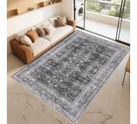 RUGMRZ Alfombras Recibidor Que Se Pueden Fregar Gris 200x300cm Grande Patrones Florales Retro para pasillos de Sala de Estar