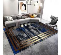 RUGMRZ Alfombras Y Moquetas Geometría Simple Moderna, abstracción Antideslizante decoración Lavable Azul The Home Déco Cojin Suelo Grande Comedor Alfombra Entrada Casa Interior50x80CM