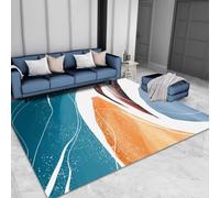 RUGMRZ Alfonbras Infantil Geometría Simple Moderna, abstracción Antideslizante y decoración Lavable Alfombra del Piso Negro Alfombras Niñas Habitacion Entrada Casa Interior Suelo Dormitorio Matrimoni