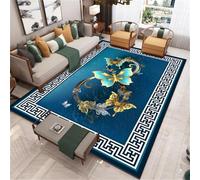 RUGMRZ Antideslizante Alfombras 120X160Cm para Niños 45 Azul La Sala De Estar Es Moderna Y Sencilla Las Flores del Dormitorio Son Ligeras Extravagantes. Alfombra Habitacion Infantil Esterilla