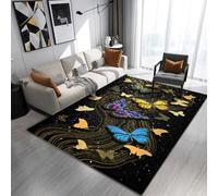 RUGMRZ Decoración del Hogar Geometría Simple Moderna, abstracción Antideslizante y Lavable Alfombra Salon Moderna Azul Suelo Alfombras Dormitorio Modernas Dormitorio80x120CM