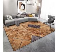 RUGMRZ Decoracion Dormitorio Matrimonio Geometría Simple Moderna, abstracción Antideslizante y decoración Lavable del Piso Marrón Adornos Salon Alfombras para El The Home Déco Habitacion Matrimonio18