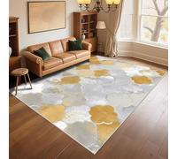 RUGMRZ Dormitorio Alfombras Stain Resistant 150x200cm Gris, El patrón geométrico Abstracto Amarillo se Utiliza en el Estudio de la Sala de Estar