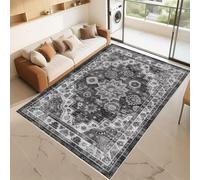 RUGMRZ Living Room Shaped Carpet Que Se Pueden Fregar Gris Y Negro 80x200cm Entrada Casa Patrones Florales Retro para pasillos de Sala de Estar