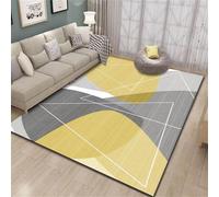 RUGMRZ Manta Actividades Bebe 170X240Cm Moqueta para El Suelo 45 Amarillo La Sala De Estar del Dormitorio Es Simple Y Borde Cama Familiar Gris Geométrico. Alfombrilla Gaming Alfombras
